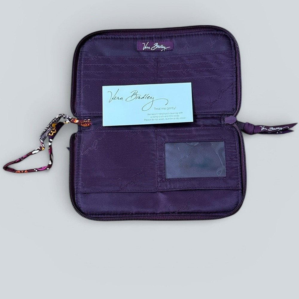 Vera Bradley Quilted Zip Around Wallet | Purple Floral - Picture 4 of 6